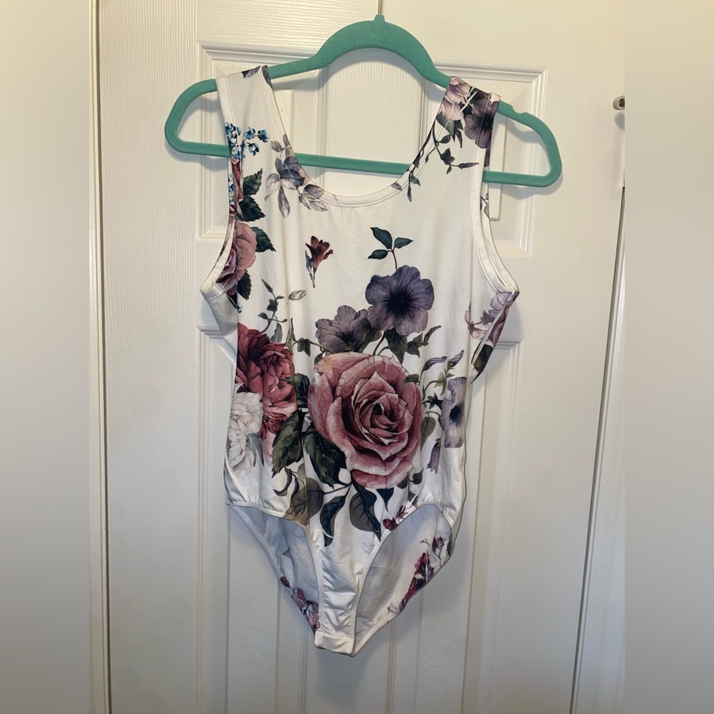 White floral bodysuit